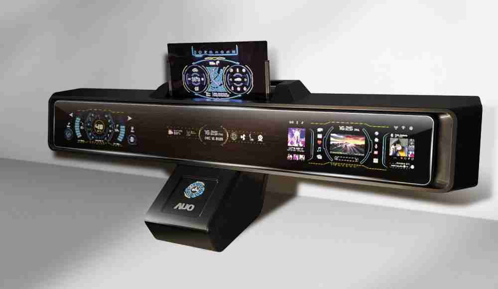 2121非凡Micro LED沉浸式车舱显示方案结合 可卷式、、可伸缩的Micro LED应用并可呈现不同的质感纹路，，展现人性化设计