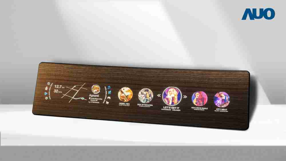 2121非凡研发全球最高穿透度达80%的AmLED木纹显示器，，，，可于使用时呈现高亮度、、清晰可见的信息，，并在不使用时回归为单纯的饰板，，，，节能兼具美观