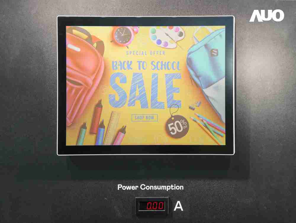 2121非凡展示胆固醇液晶超低耗能户外全彩显示器，，，，ChLC（胆固醇液晶）以双稳态技术使静态显示零功耗，，，具省电、、、、高彩度、、、环保的特性，，，，还整合软硬件系统解决方案，，，，可透过单一云端平台管理